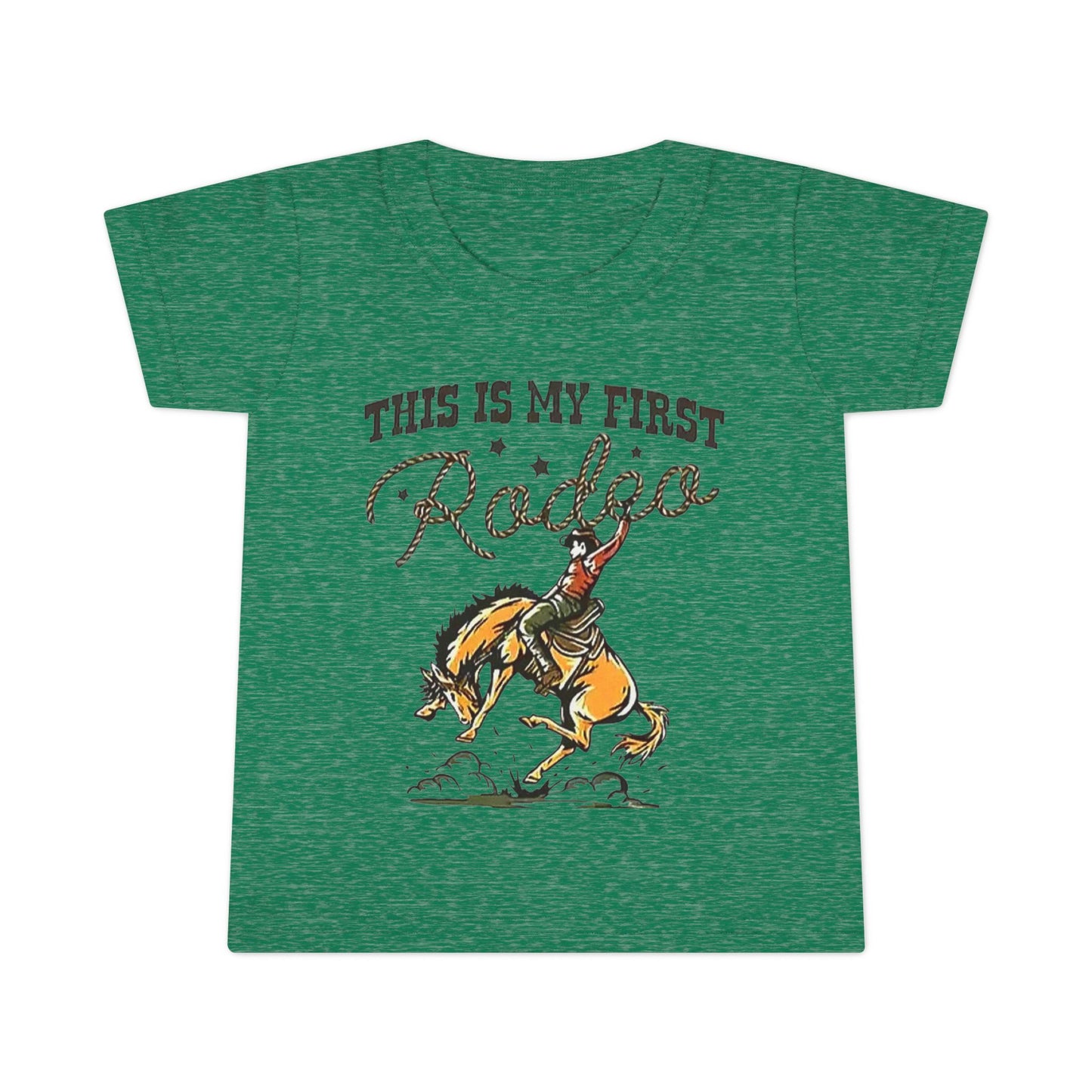 Toddler T-Shirt — “This Is My First Rodeo” Personalized Cowboy Birthday Tee - Ramshackle Shack