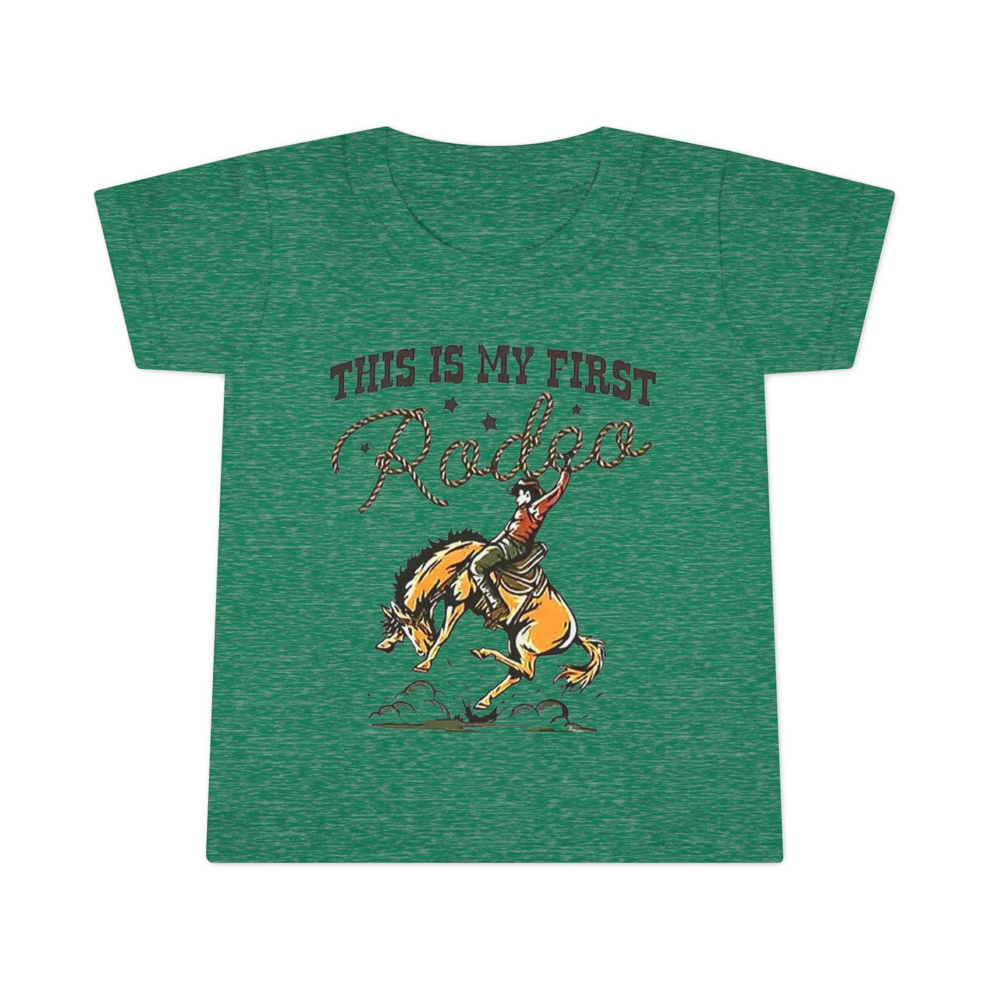 Toddler T-Shirt — “This Is My First Rodeo” Personalized Cowboy Birthday Tee - Ramshackle Shack