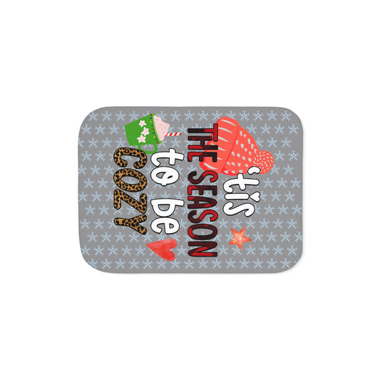 Holiday Sherpa Blanket – "’Tis the Season to Be Cozy" Plush Throw - Ramshackle Shack