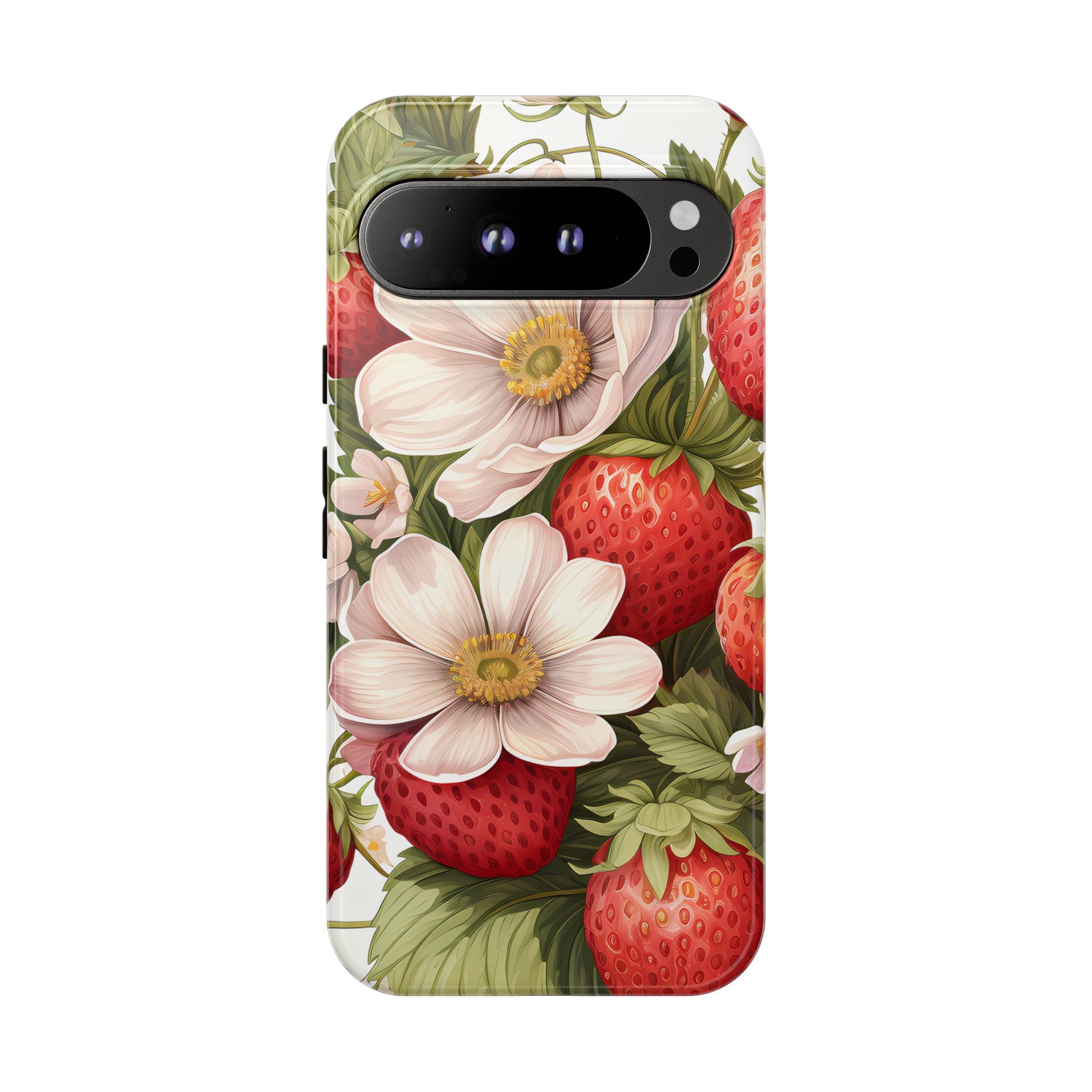 Strawberry Blossom Phone Case — Floral Protective Tough Case - Ramshackle Shack