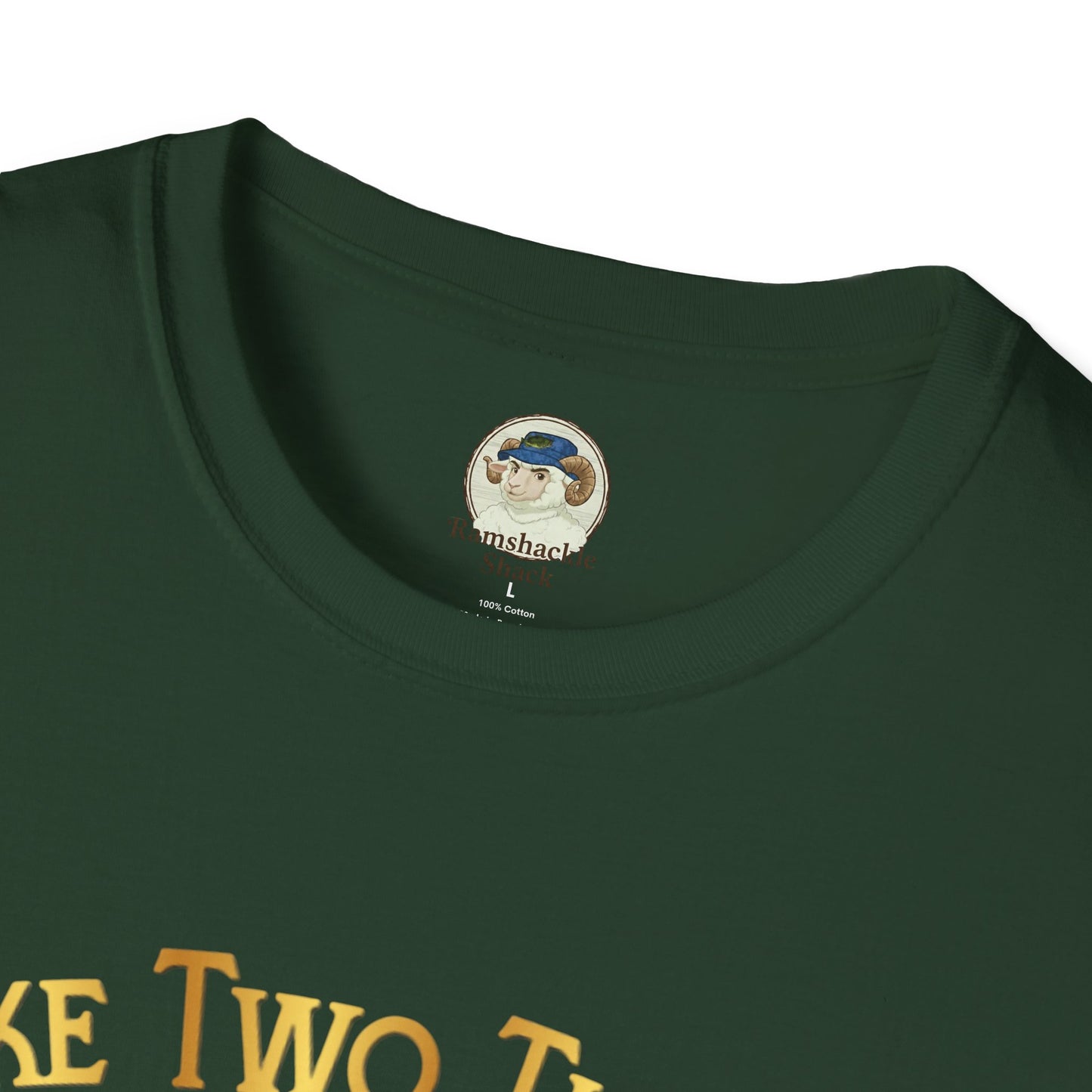 Funny graphic T-shirt by Printify featuring the phrase "I Like Two Things: Titties and Tacos" on a casual T-shirt.