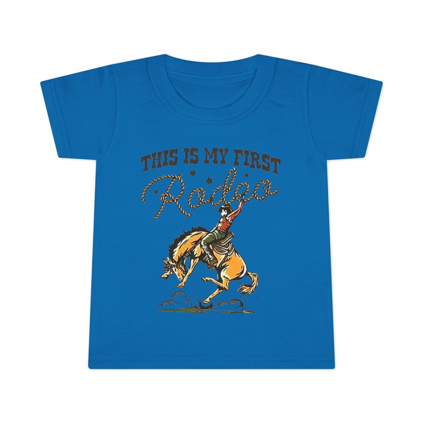 Toddler T-Shirt — “This Is My First Rodeo” Personalized Cowboy Birthday Tee - Ramshackle Shack