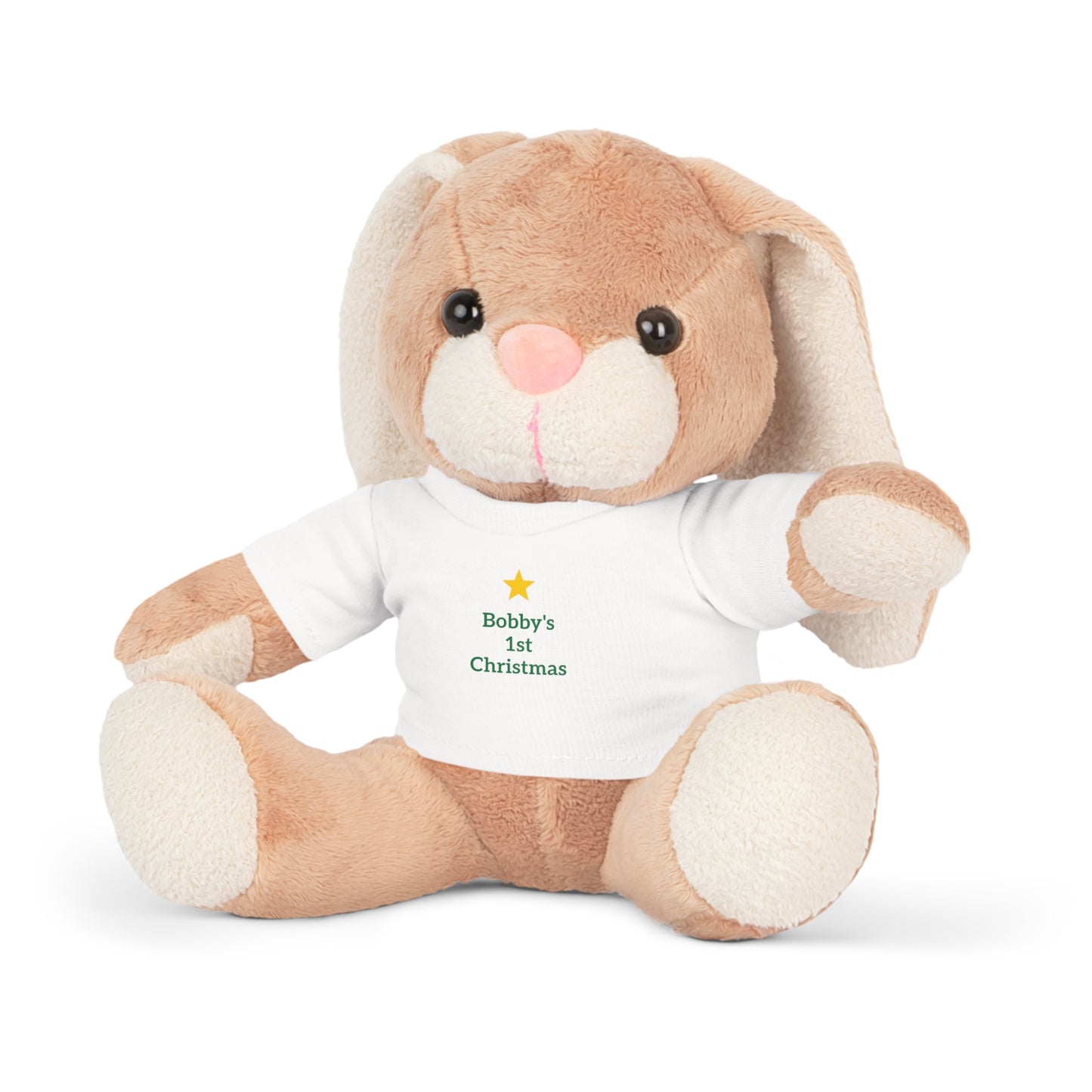 Personalized Teddy Bear with T-Shirt — Baby’s First Christmas Gift - Ramshackle Shack