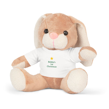 Personalized Teddy Bear with T-Shirt — Baby’s First Christmas Gift - Ramshackle Shack