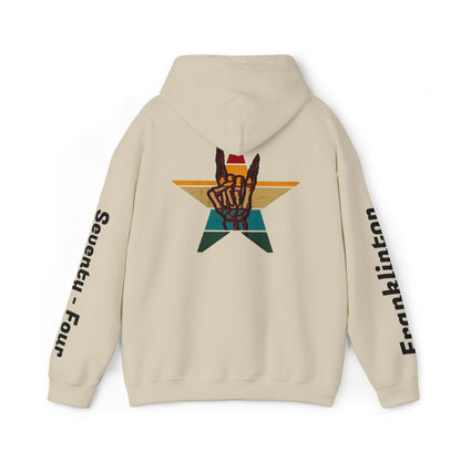 Rockin' Into My [70's] Hooded Sweatshirt — Custom Name & Age Guitar Birthday Design - Ramshackle Shack