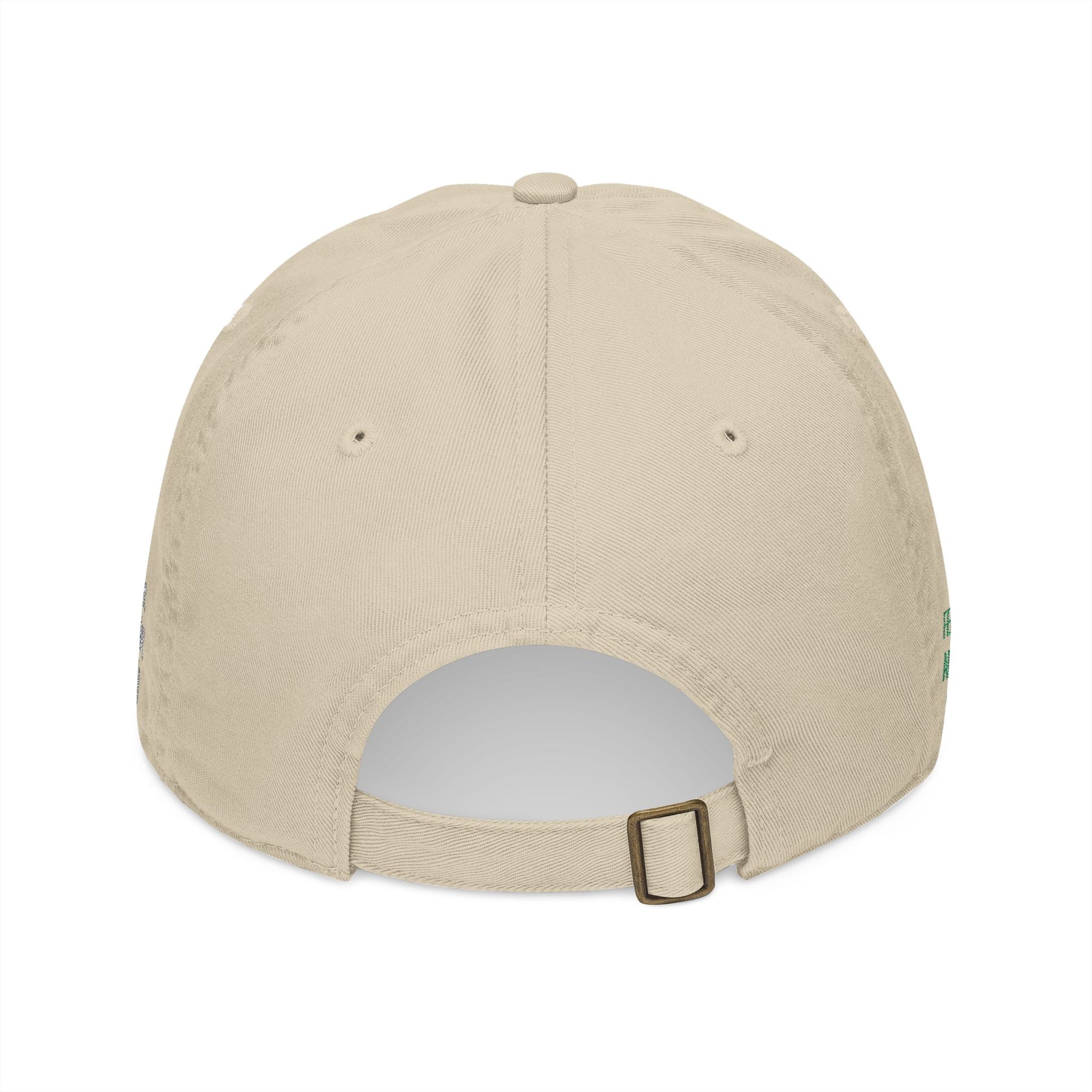 Organic baseball cap with embroidered custom name, featuring playful text about cooking, cleaning, and keeping kids alive, by Printify.
