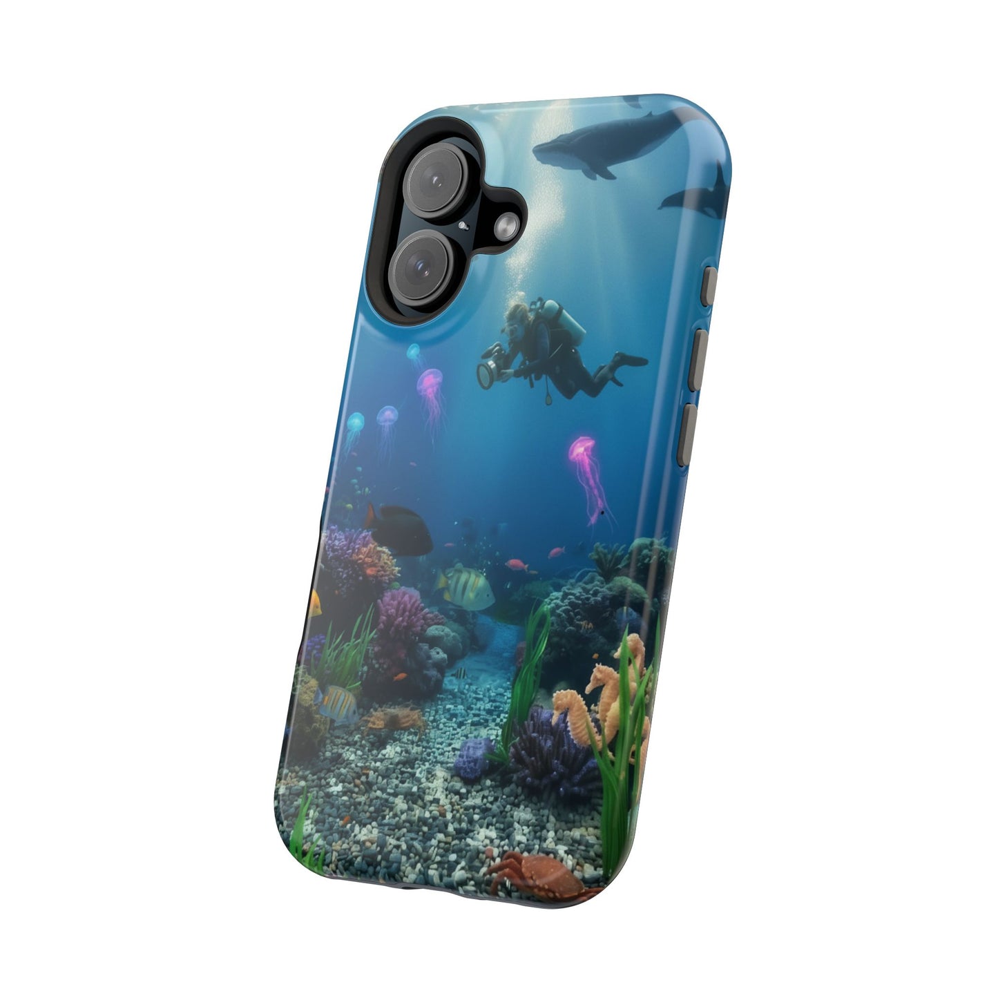 Underwater Diver Phone Case — Magnetic Impact‑Resistant Ocean Design