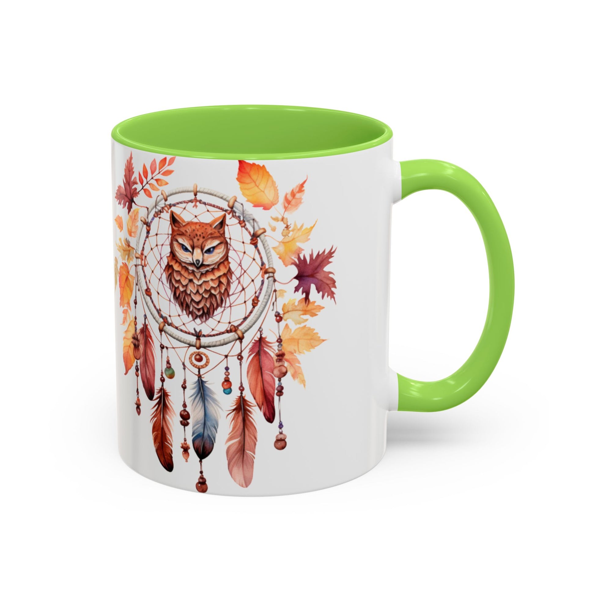 Autumn Owl Dreamcatcher Mug — Fall Leaves Coffee Cup (11oz & 15oz) - Ramshackle Shack