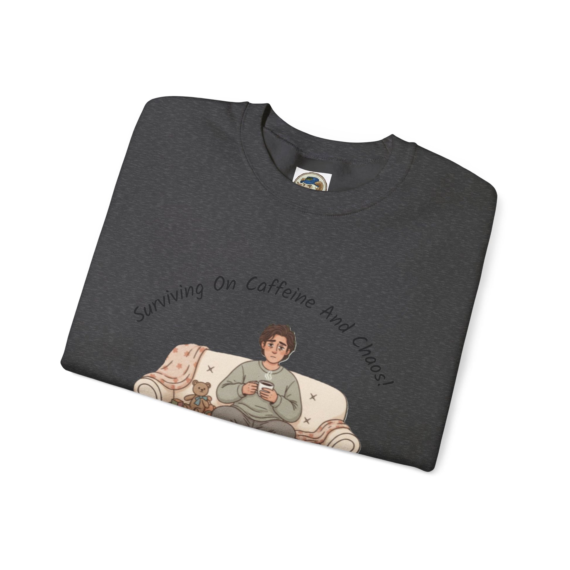Tired Parent Candid Humor Sweatshirt | mom humor, parenting meme - Ramshackle Shack