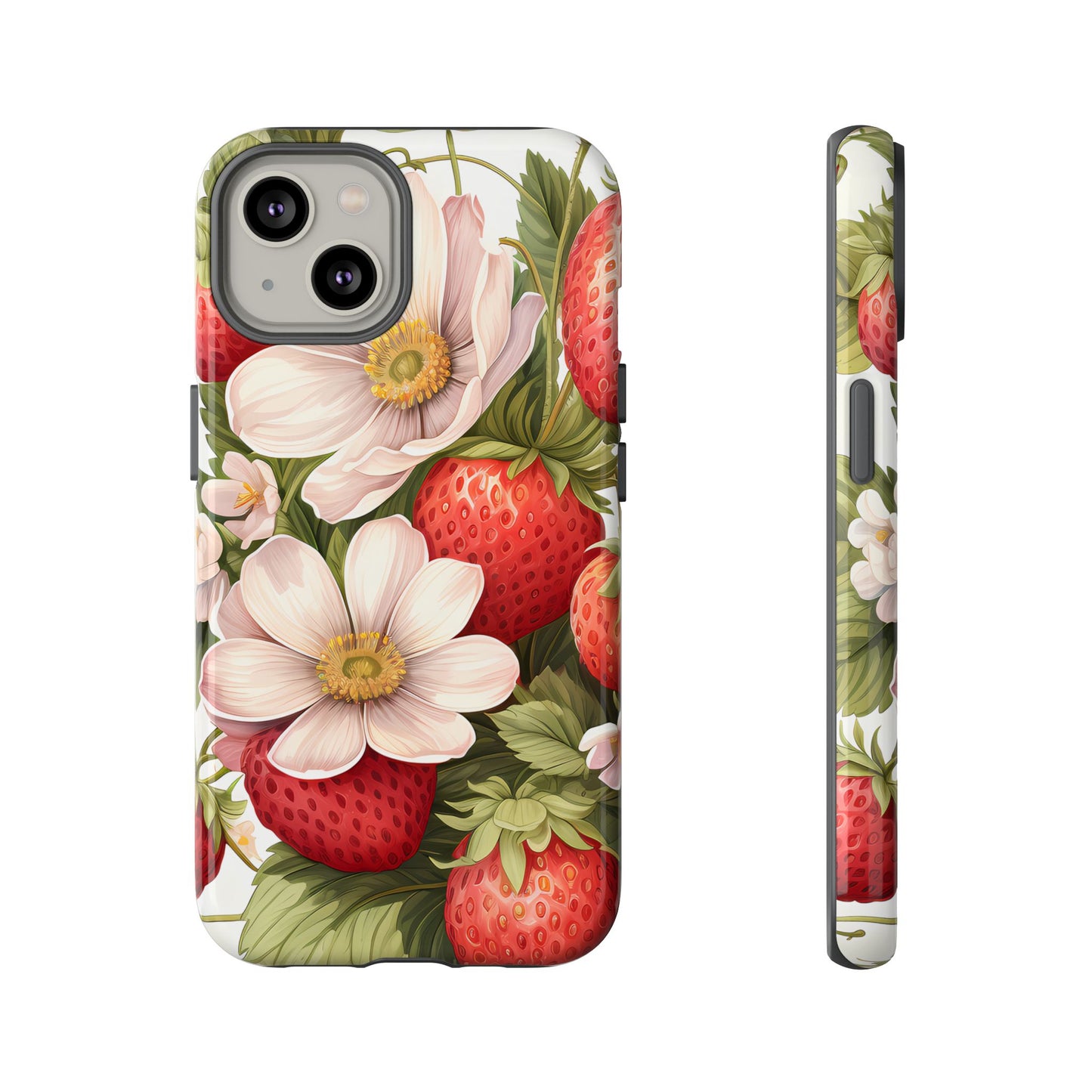 Strawberry Blossom Phone Case — Floral Protective Tough Case - Ramshackle Shack