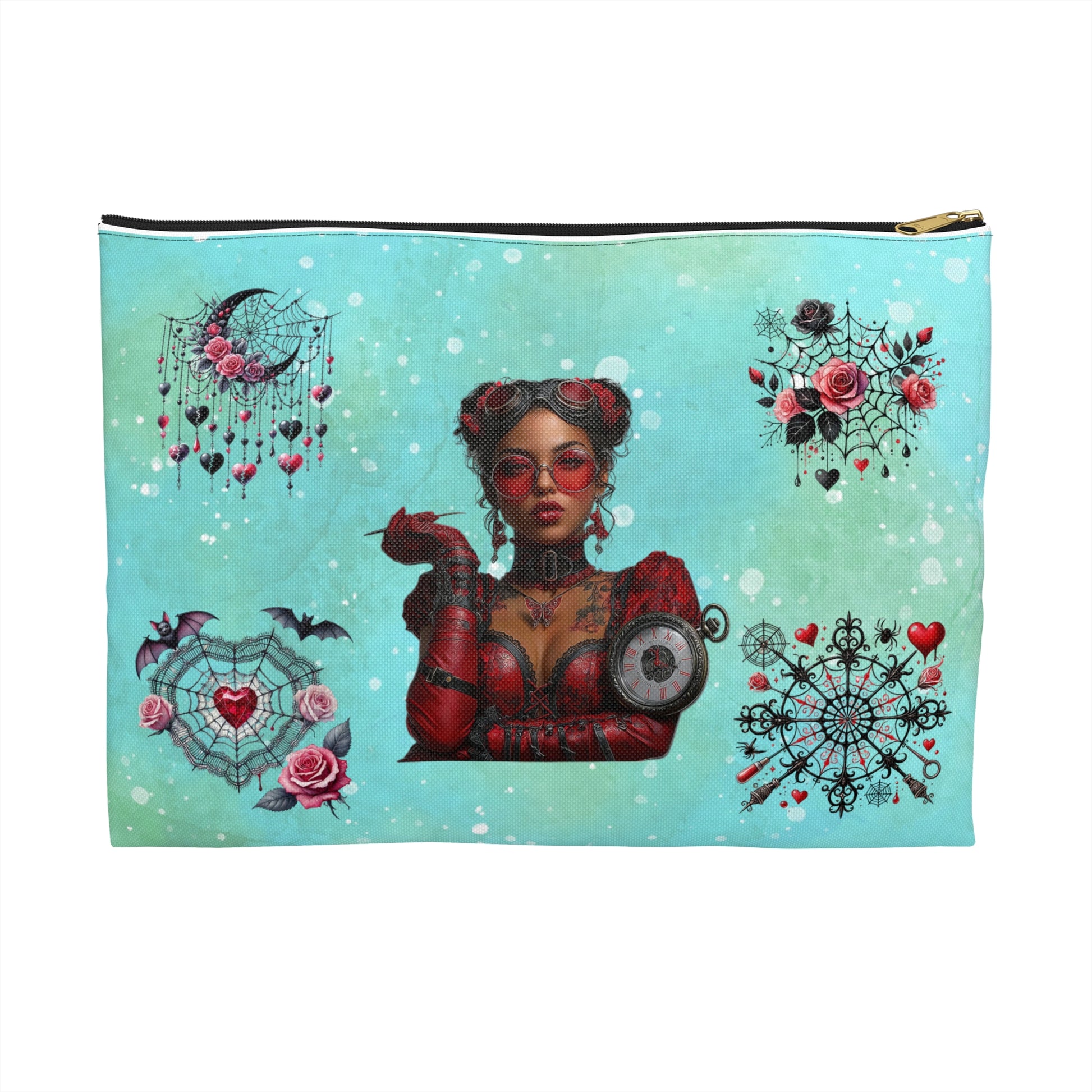 Steampunk Goth Makeup Bag — Victorian Gear Accessory Pouch - Ramshackle Shack