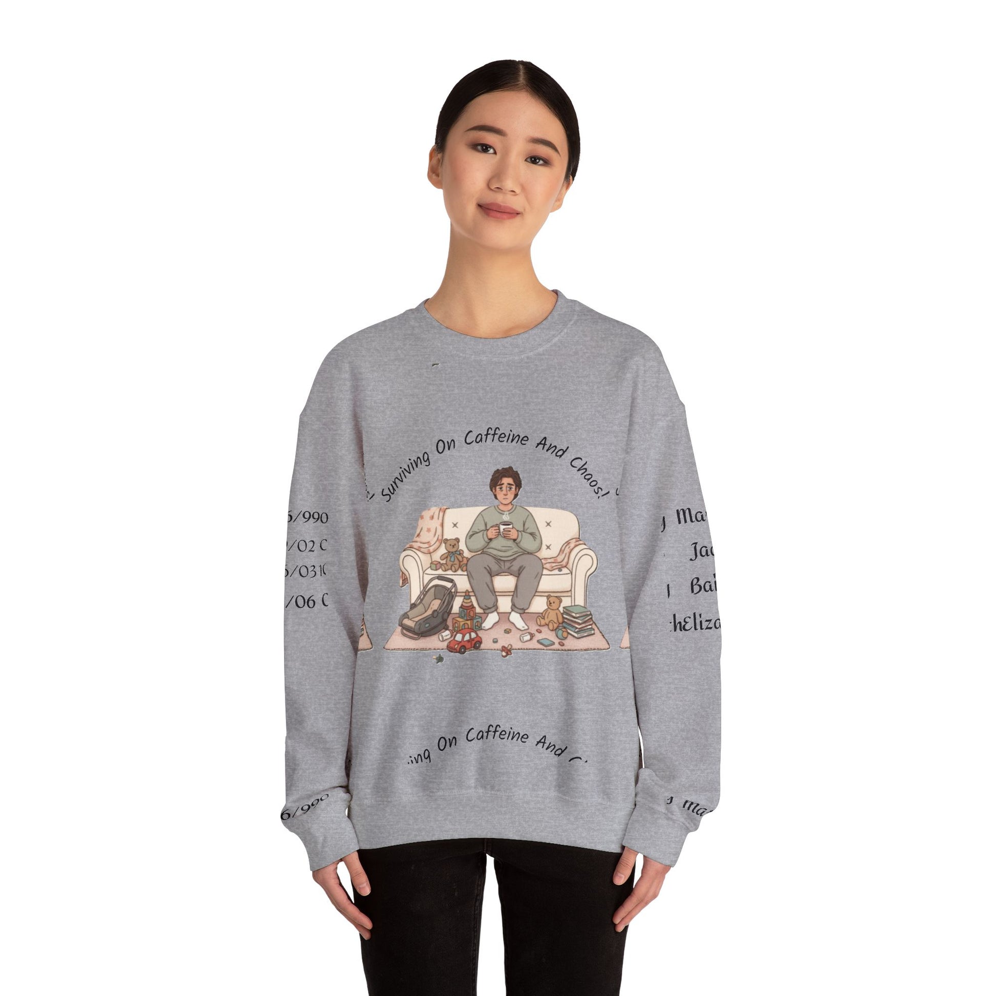 Tired Parent Candid Humor Sweatshirt | mom humor, parenting meme - Ramshackle Shack