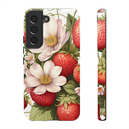 Strawberry Blossom Phone Case — Floral Protective Tough Case - Ramshackle Shack