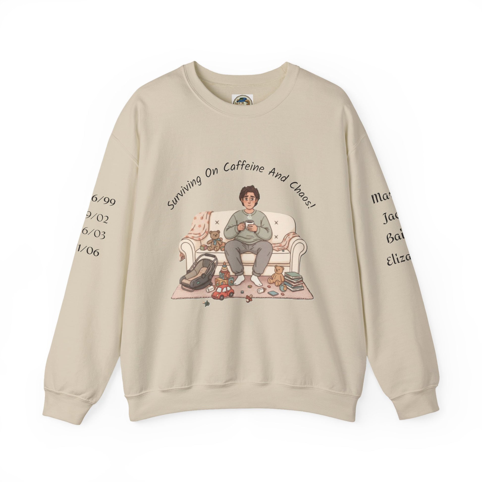 Tired Parent Candid Humor Sweatshirt | mom humor, parenting meme - Ramshackle Shack
