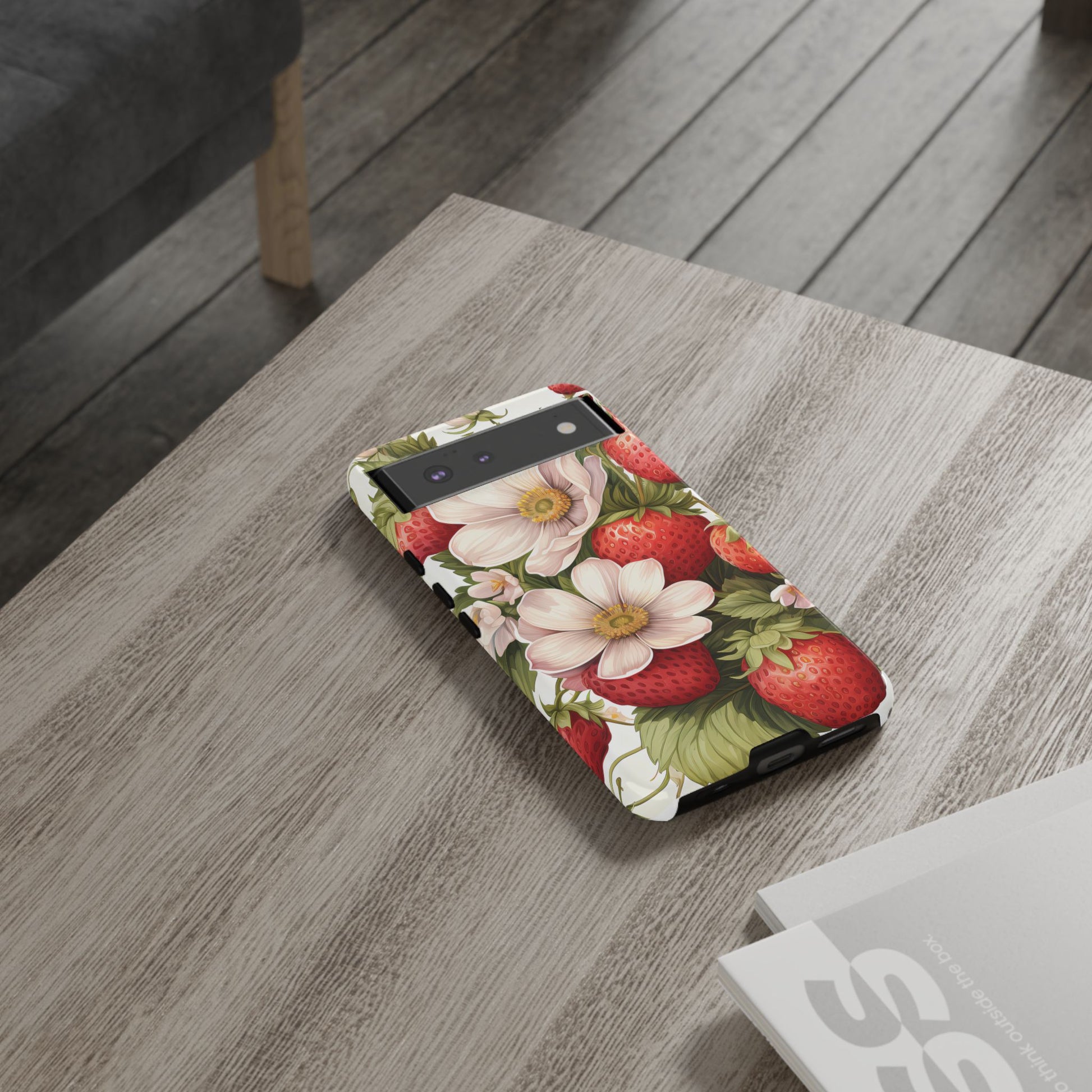 Strawberry Blossom Phone Case — Floral Protective Tough Case - Ramshackle Shack