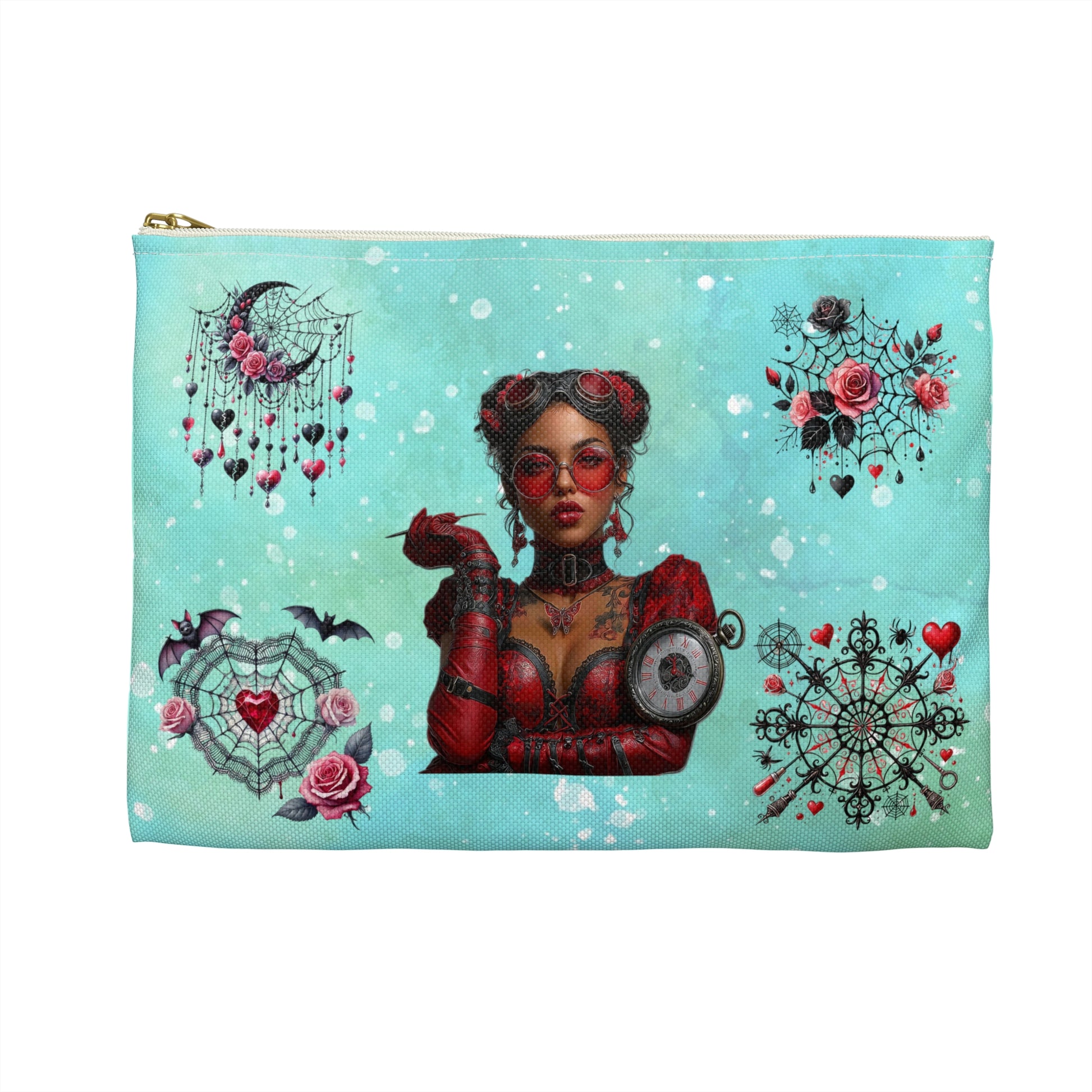 Steampunk Goth Makeup Bag — Victorian Gear Accessory Pouch - Ramshackle Shack