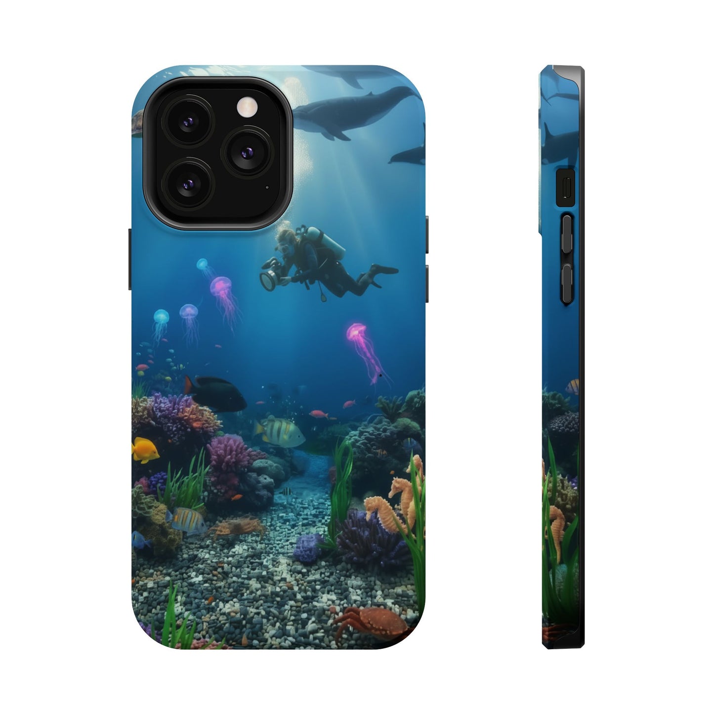 Underwater Diver Phone Case — Magnetic Impact‑Resistant Ocean Design