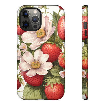 Strawberry Blossom Phone Case — Floral Protective Tough Case - Ramshackle Shack