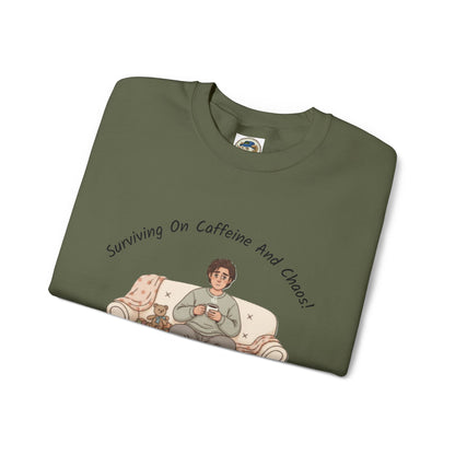 Tired Parent Candid Humor Sweatshirt | mom humor, parenting meme - Ramshackle Shack