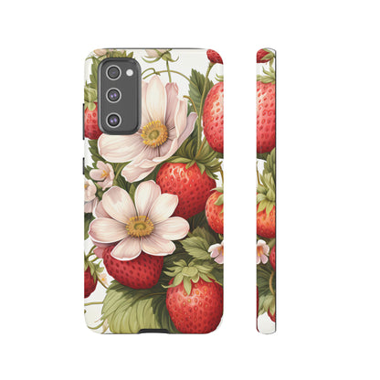 Strawberry Blossom Phone Case — Floral Protective Tough Case - Ramshackle Shack
