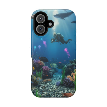 Underwater Diver Phone Case — Magnetic Impact‑Resistant Ocean Design
