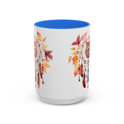 Autumn Owl Dreamcatcher Mug — Fall Leaves Coffee Cup (11oz & 15oz) - Ramshackle Shack