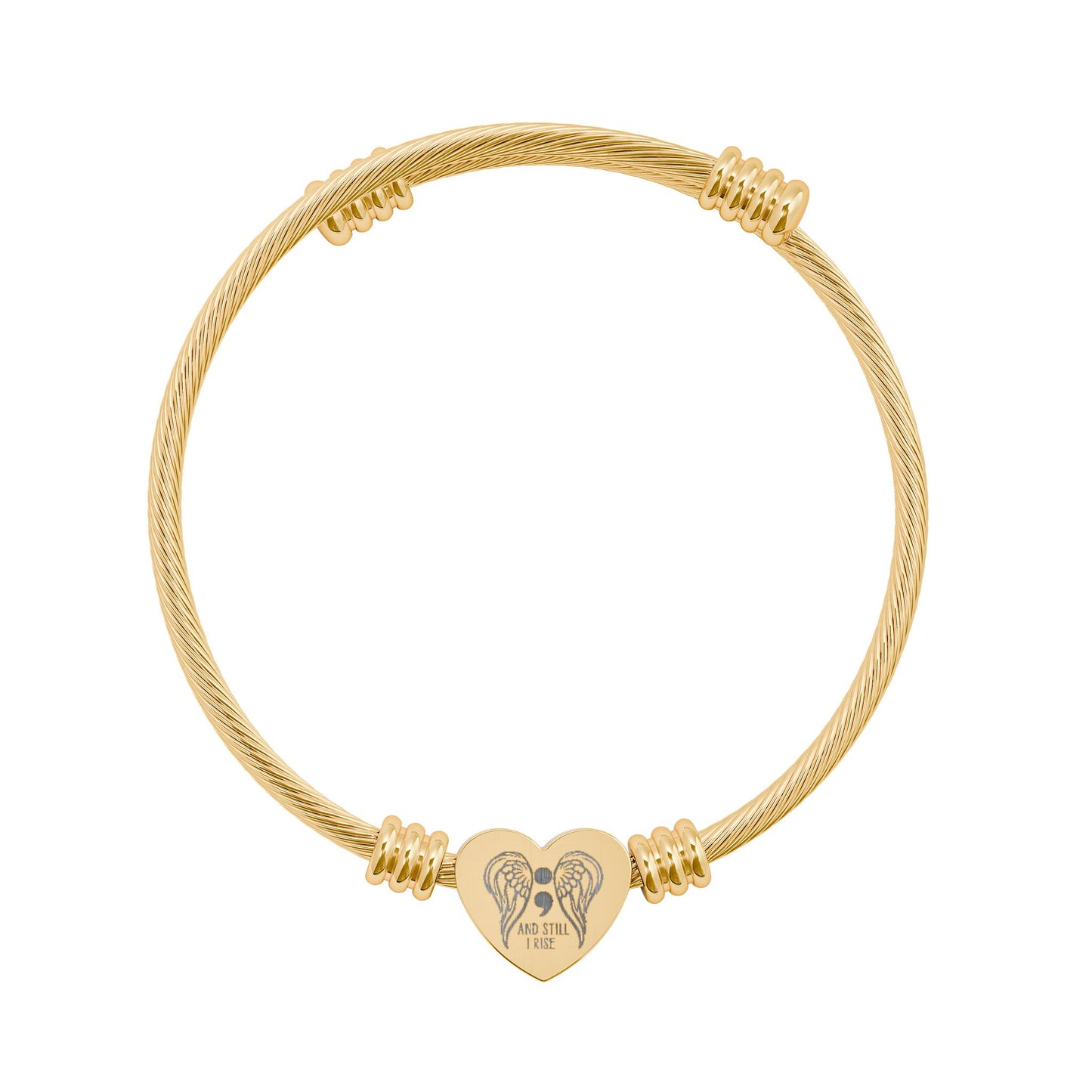 Personalized Heart Cuff Bracelet — Engraved Bracelet for Women, Custom Heart Charm, Dainty Jewelry Gift in 18K Gold Plated or Silver Stainless Steel - Ramshackle Shack