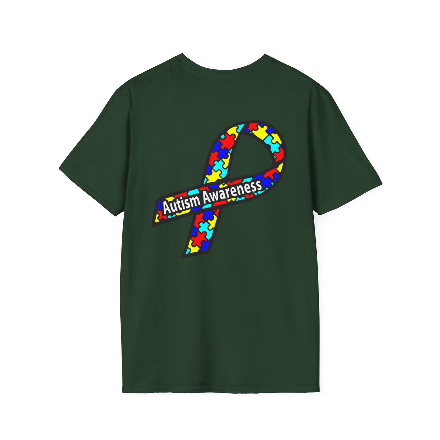 Autism Awareness T-Shirt — "Not Fighting Autism, Working With It" Puzzle Ribbon Tee - Ramshackle Shack