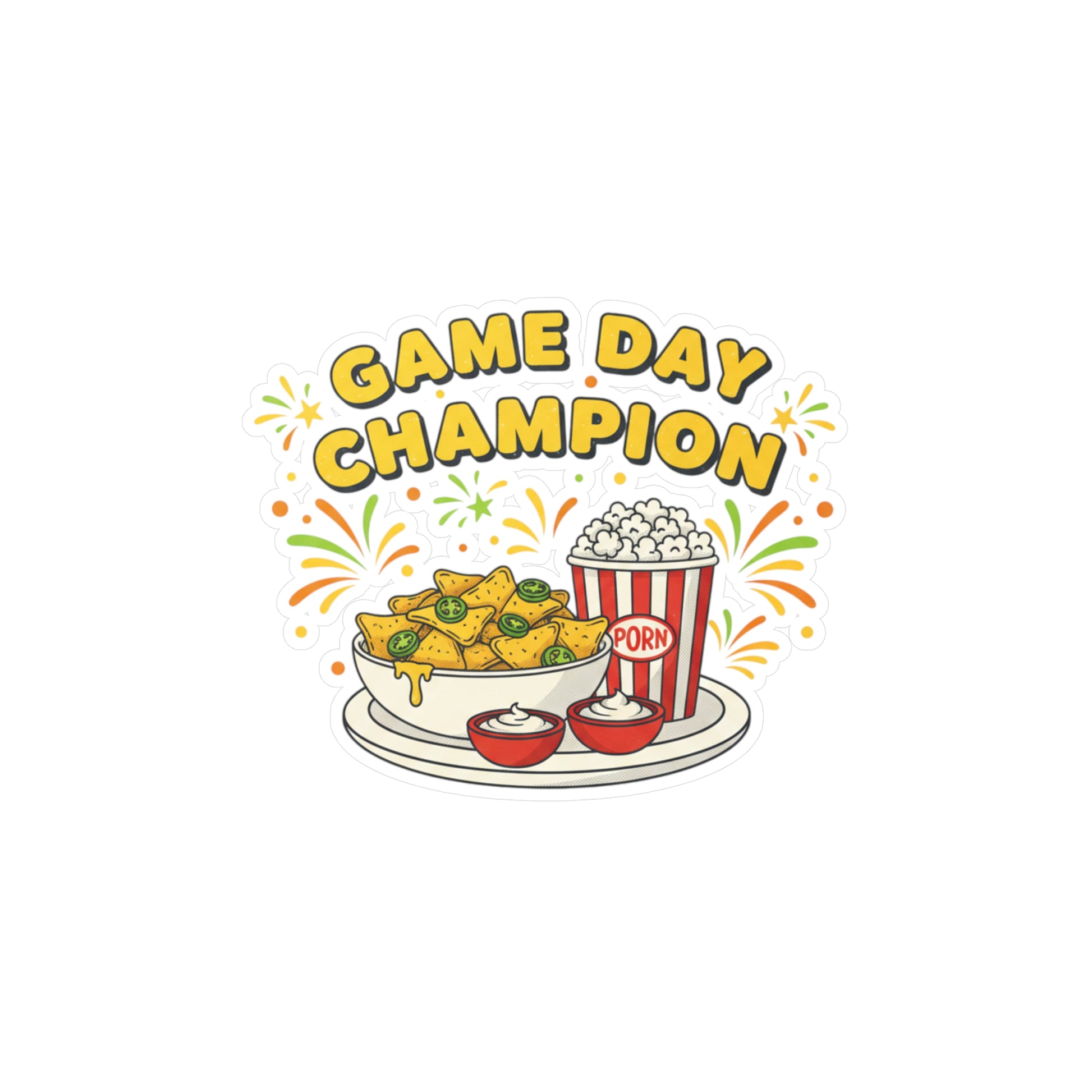 Game Day Champion Sticker | Super Bowl Party, Game Day Humor - Ramshackle Shack