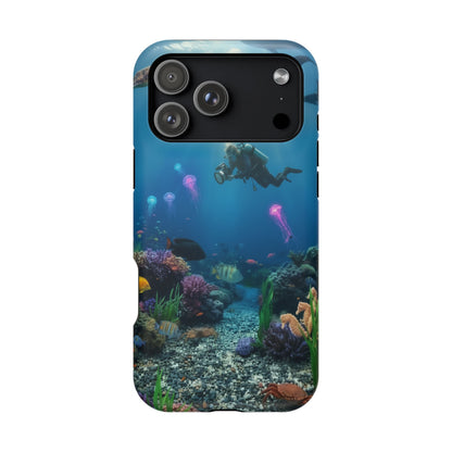 Underwater Diver Phone Case — Magnetic Impact‑Resistant Ocean Design