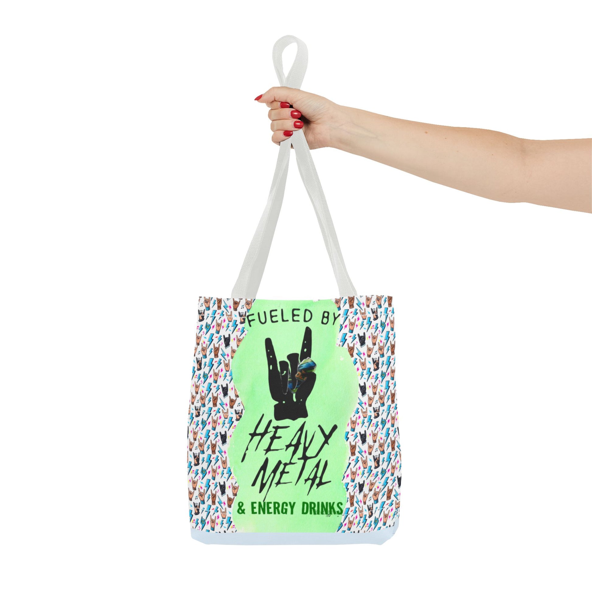 Heavy Metal & Energy Drinks Tote Bag — Neon Rock Energy Design - Ramshackle Shack