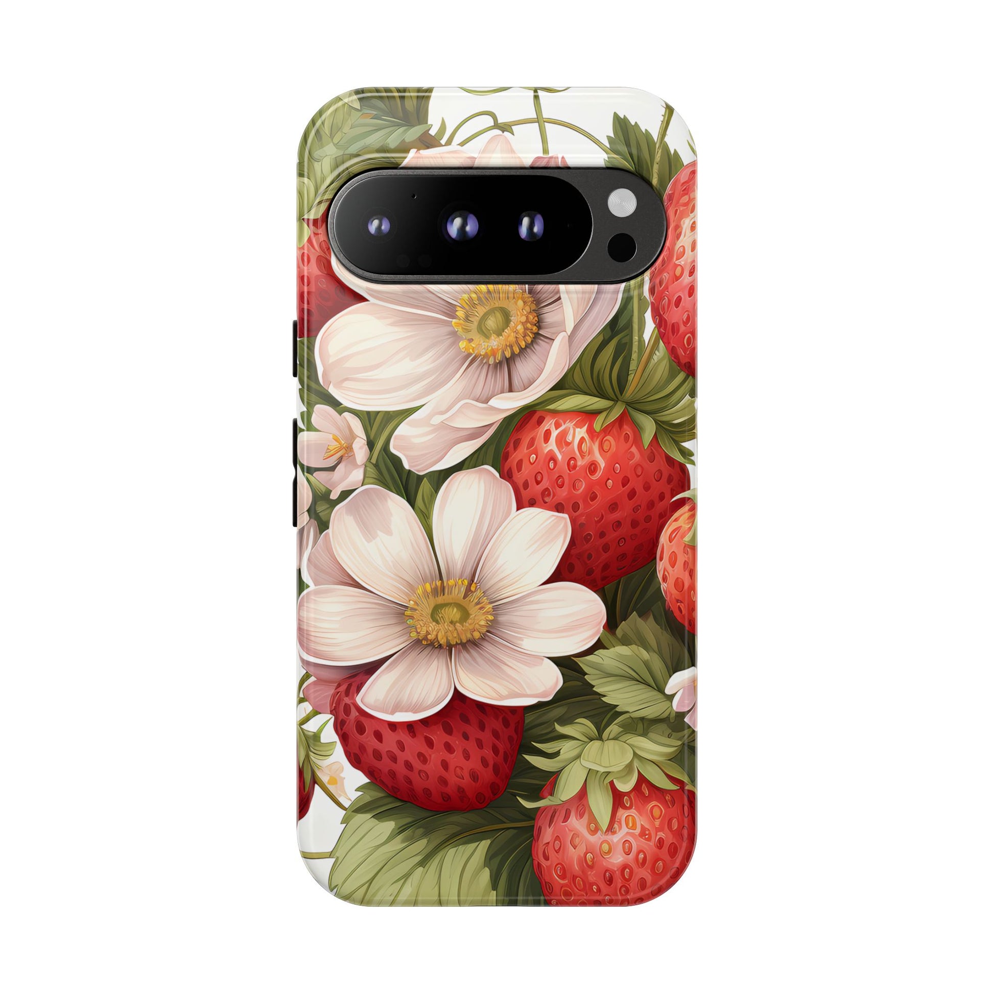 Strawberry Blossom Phone Case — Floral Protective Tough Case - Ramshackle Shack