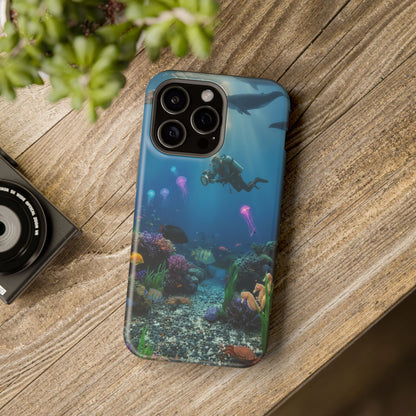 Underwater Diver Phone Case — Magnetic Impact‑Resistant Ocean Design