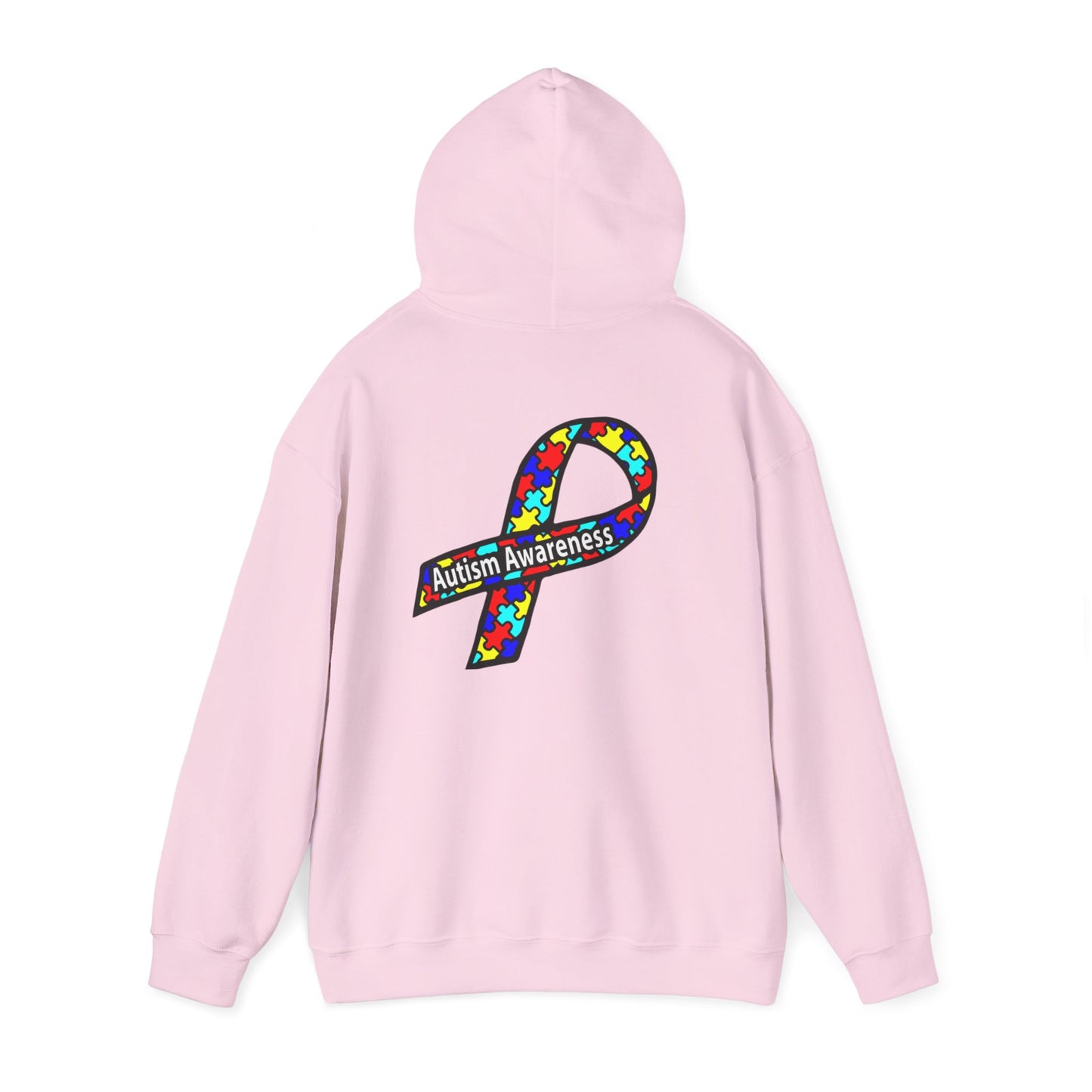 Autism Awareness Hoodie — "Live, Love, Accept" Heartbeat Puzzle-Rainbow - Ramshackle Shack