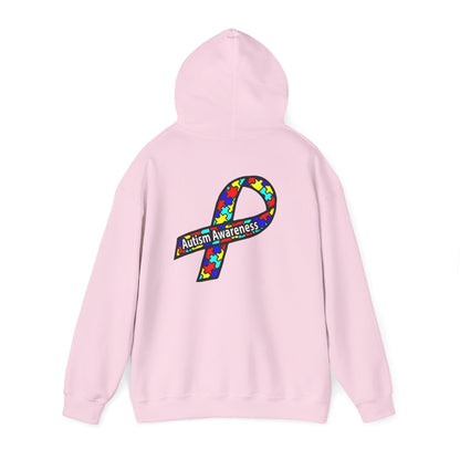 Autism Awareness Hoodie — "Live, Love, Accept" Heartbeat Puzzle-Rainbow - Ramshackle Shack