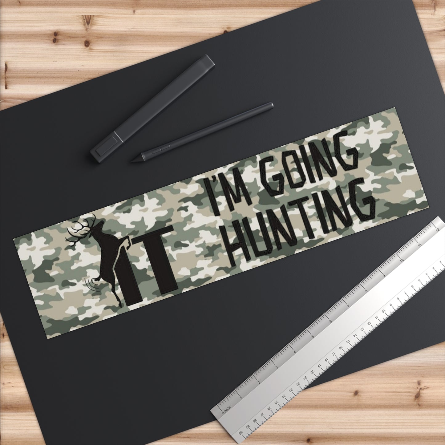 Fuck It I'm Going Hunting Camo Bumper Sticker  Funny Deer Design - Ramshackle Shack