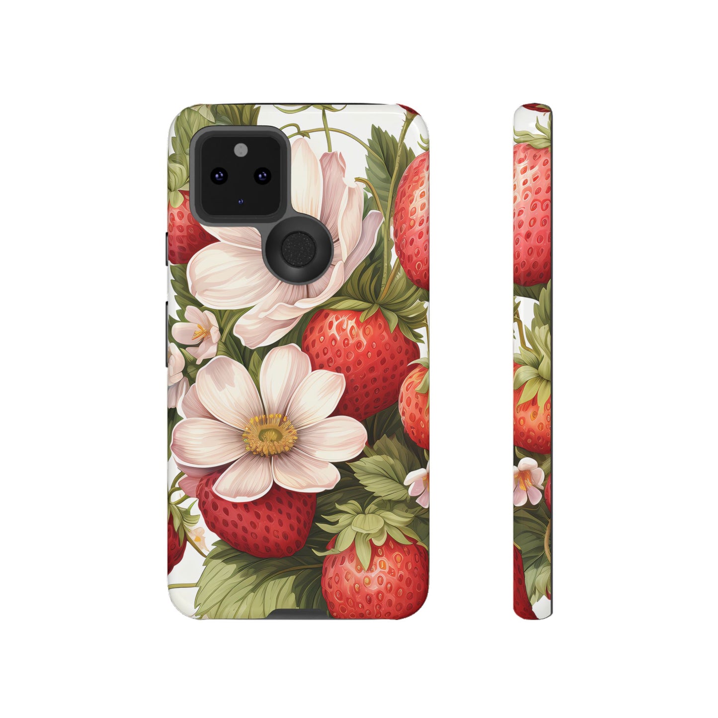 Strawberry Blossom Phone Case — Floral Protective Tough Case - Ramshackle Shack