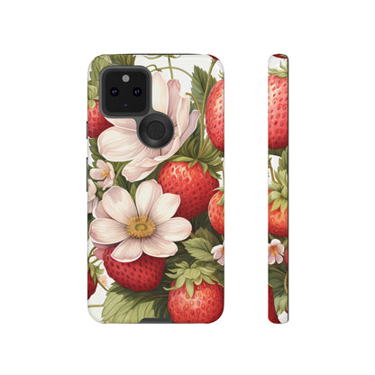 Strawberry Blossom Phone Case — Floral Protective Tough Case - Ramshackle Shack
