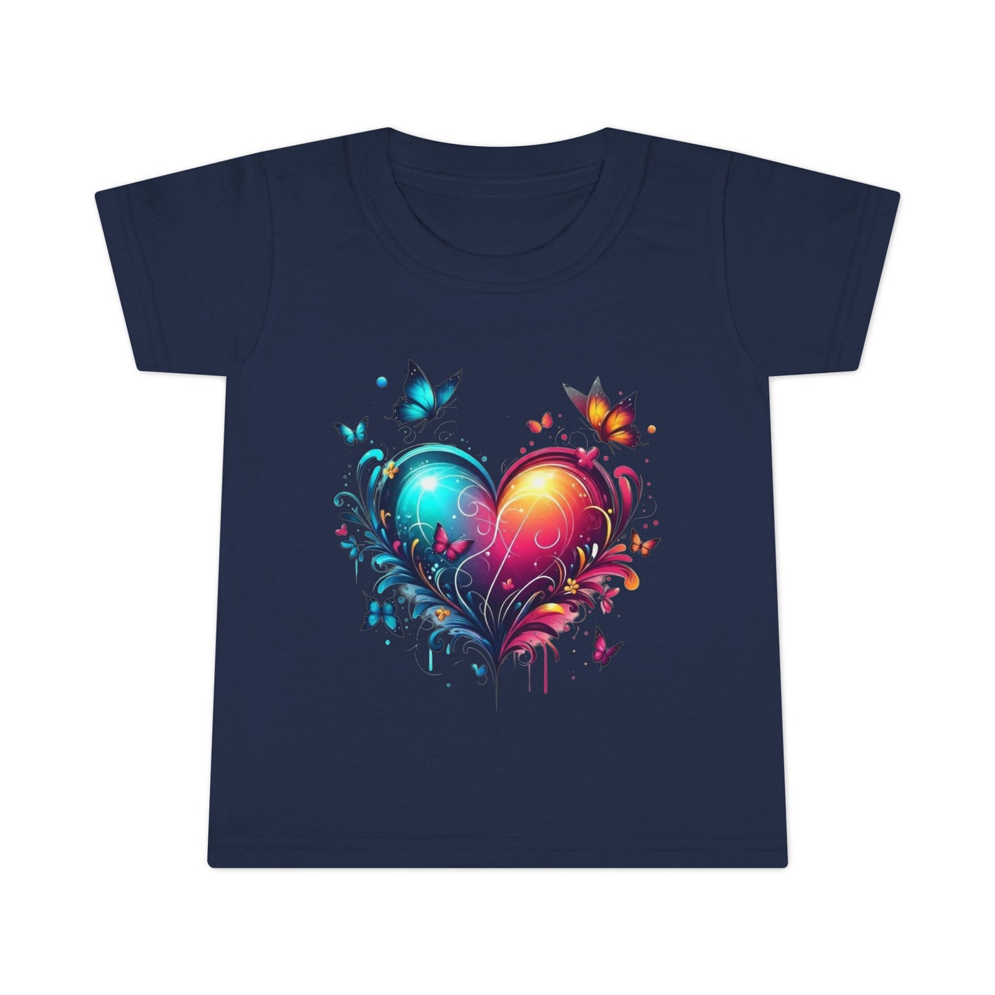 Colorful Heart & Butterflies Graphic Toddler Tee - Ramshackle Shack