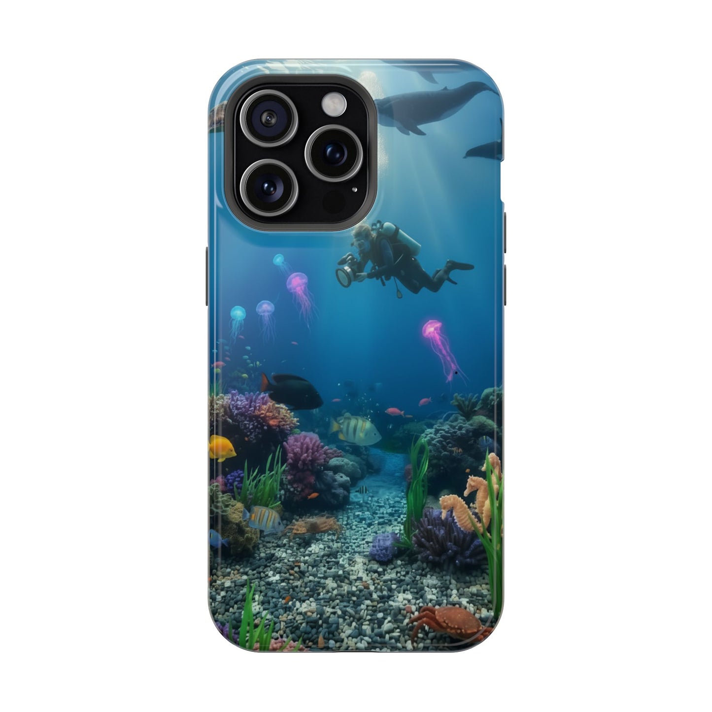 Underwater Diver Phone Case — Magnetic Impact‑Resistant Ocean Design