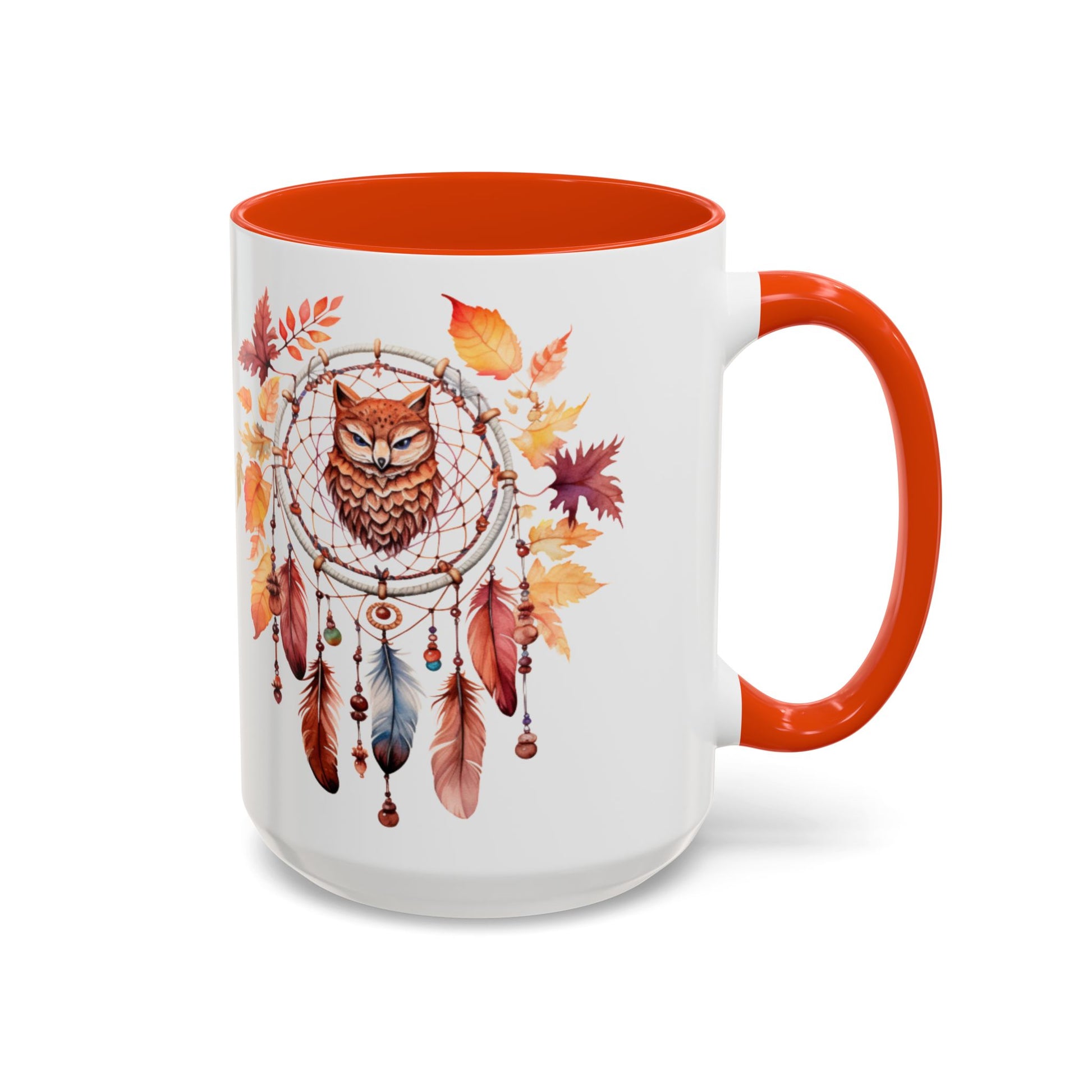 Autumn Owl Dreamcatcher Mug — Fall Leaves Coffee Cup (11oz & 15oz) - Ramshackle Shack