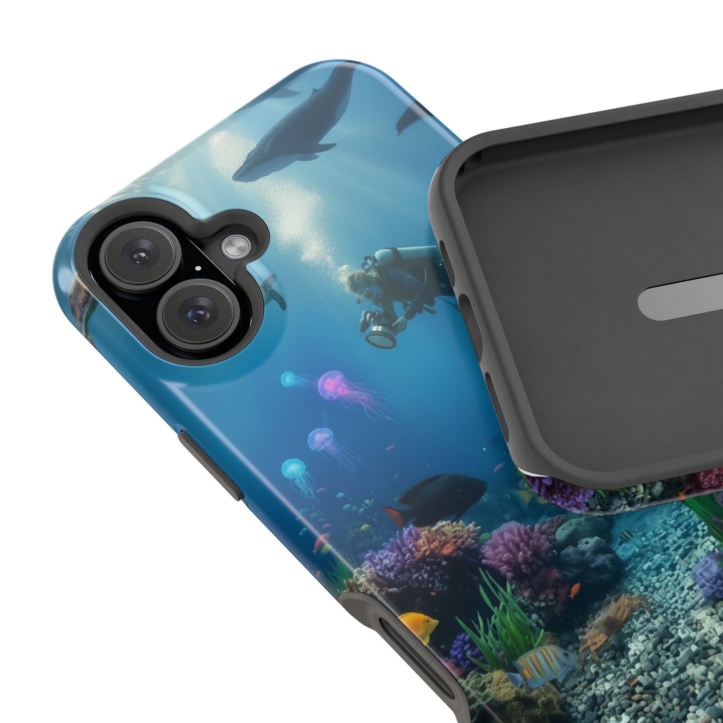 Underwater Diver Phone Case — Magnetic Impact‑Resistant Ocean Design
