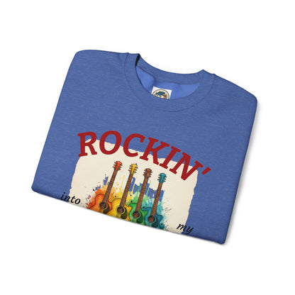 Rockin' Into My 60's Sweatshirt — Custom Age & Name Guitar Crewneck - Ramshackle Shack