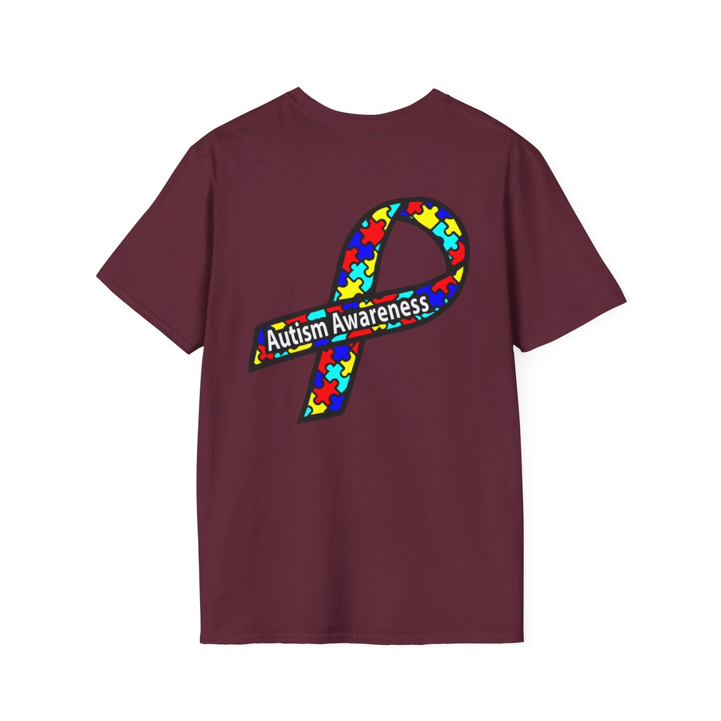 Autism Awareness T-Shirt — "Not Fighting Autism, Working With It" Puzzle Ribbon Tee - Ramshackle Shack