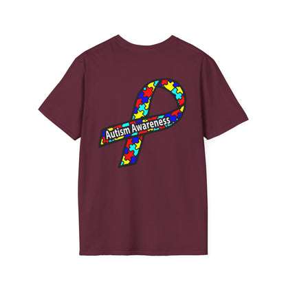 Autism Awareness T-Shirt — "Not Fighting Autism, Working With It" Puzzle Ribbon Tee - Ramshackle Shack