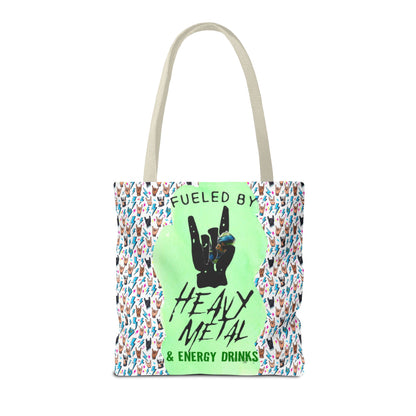 Heavy Metal & Energy Drinks Tote Bag — Neon Rock Energy Design - Ramshackle Shack