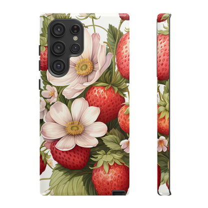 Strawberry Blossom Phone Case — Floral Protective Tough Case - Ramshackle Shack