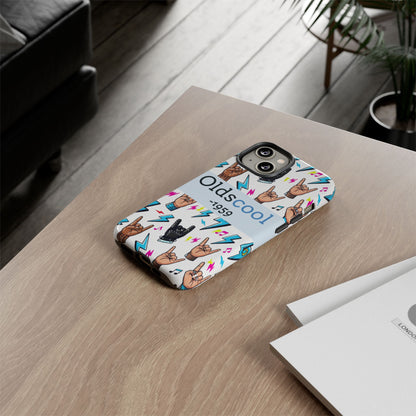 Retro Rock 'Oldscool 1959' Phone Case – Lightning & Rock Hand Pattern - Ramshackle Shack