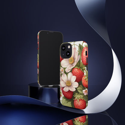 Strawberry Blossom Phone Case — Floral Protective Tough Case - Ramshackle Shack