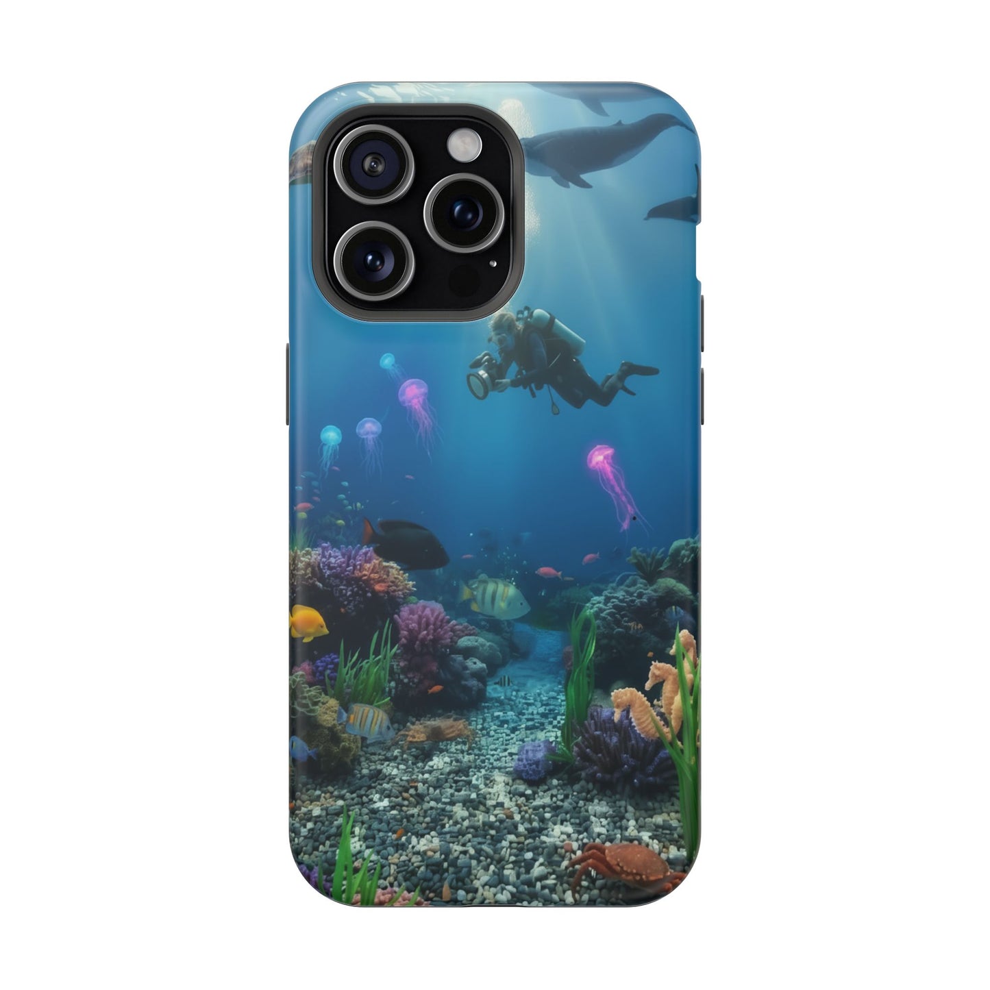 Underwater Diver Phone Case — Magnetic Impact‑Resistant Ocean Design